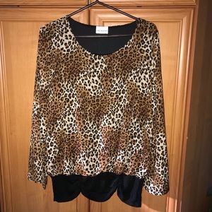 Cheetah print long sleeve blouse